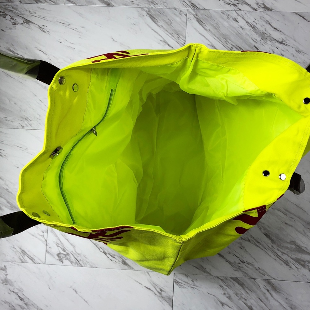 Bright Yellow Canvas Tote with Softball Design! - Picture 3 of 8